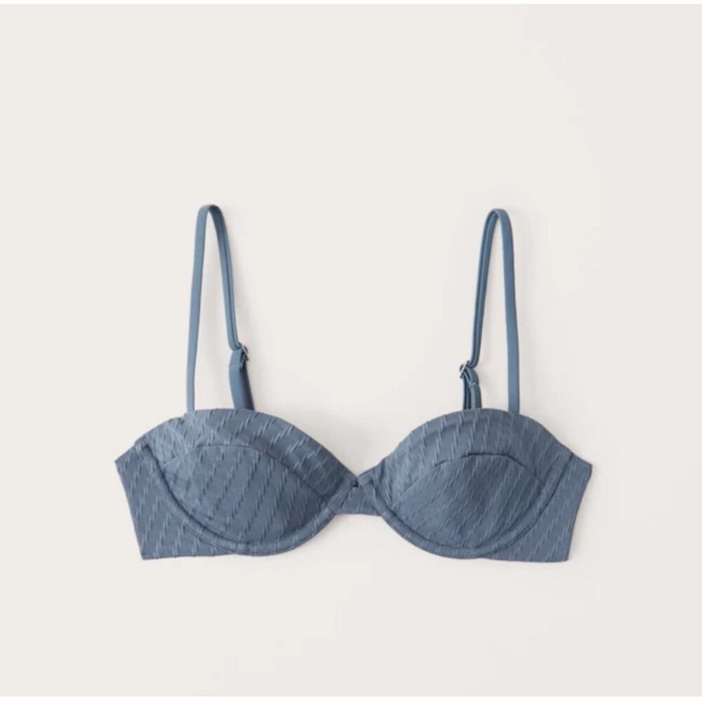 Abercrombie & Fitch bikini top bralette underwire medium blue gray